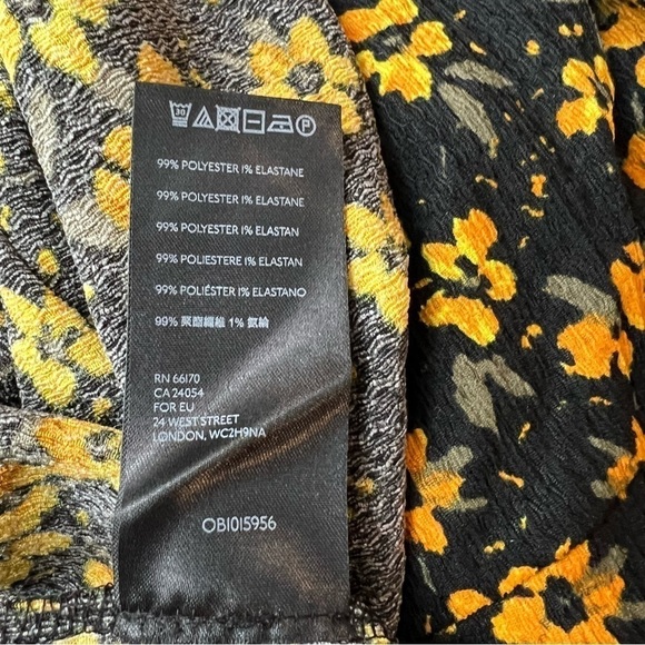 Free People Tiers Of Joy Floral Black and Yellow Dress Size L - Picture 7 of 9